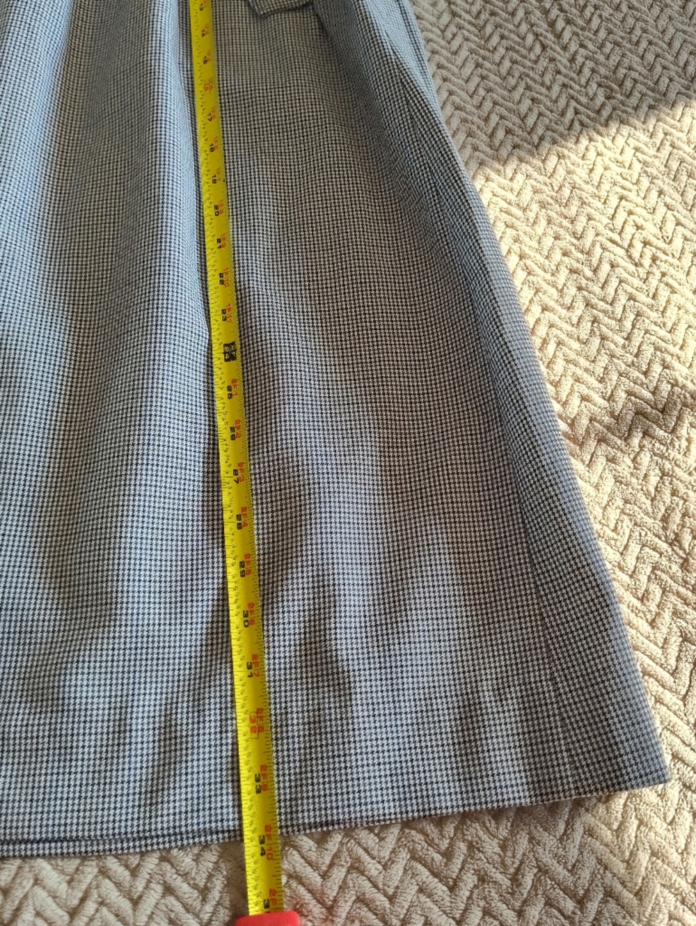 💞 Tibi Houndstooth Smocked Waist Midi Skirt In Black  Size 2 - Picture 8 of 9
